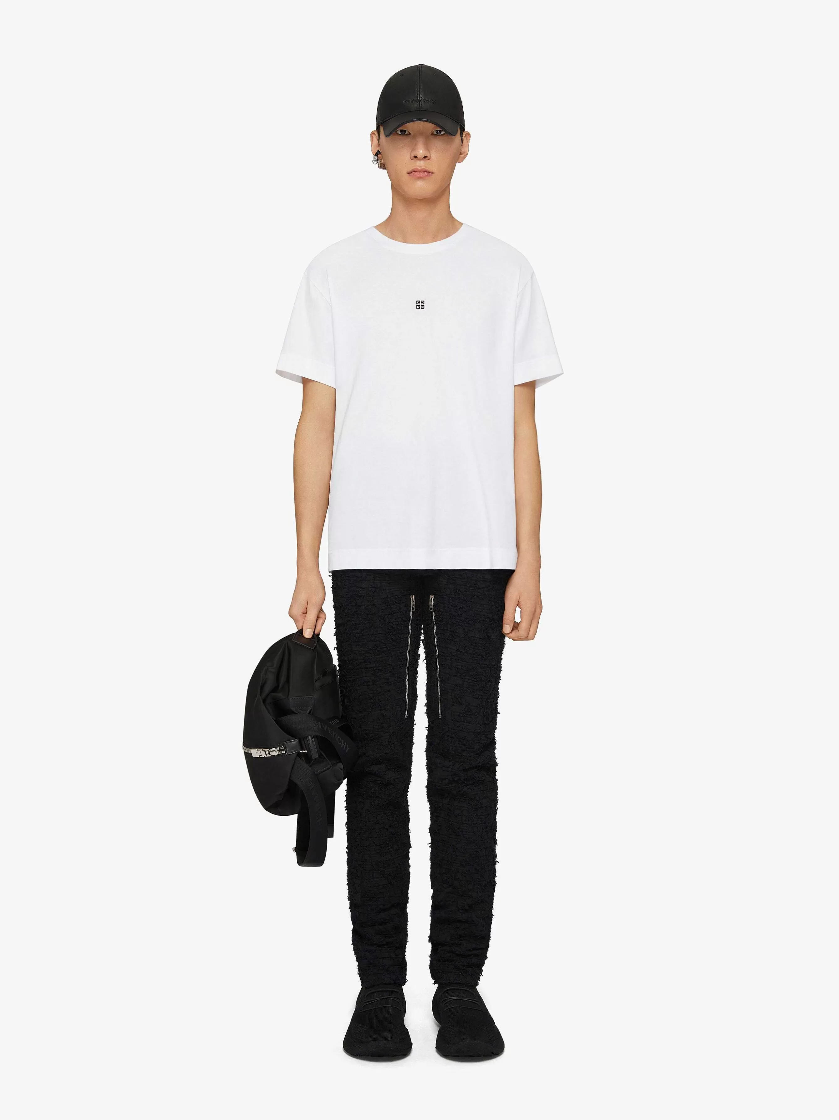 Givenchy T-Shirts>T-Shirt En Jersey Avec Broderie 4G Blanc