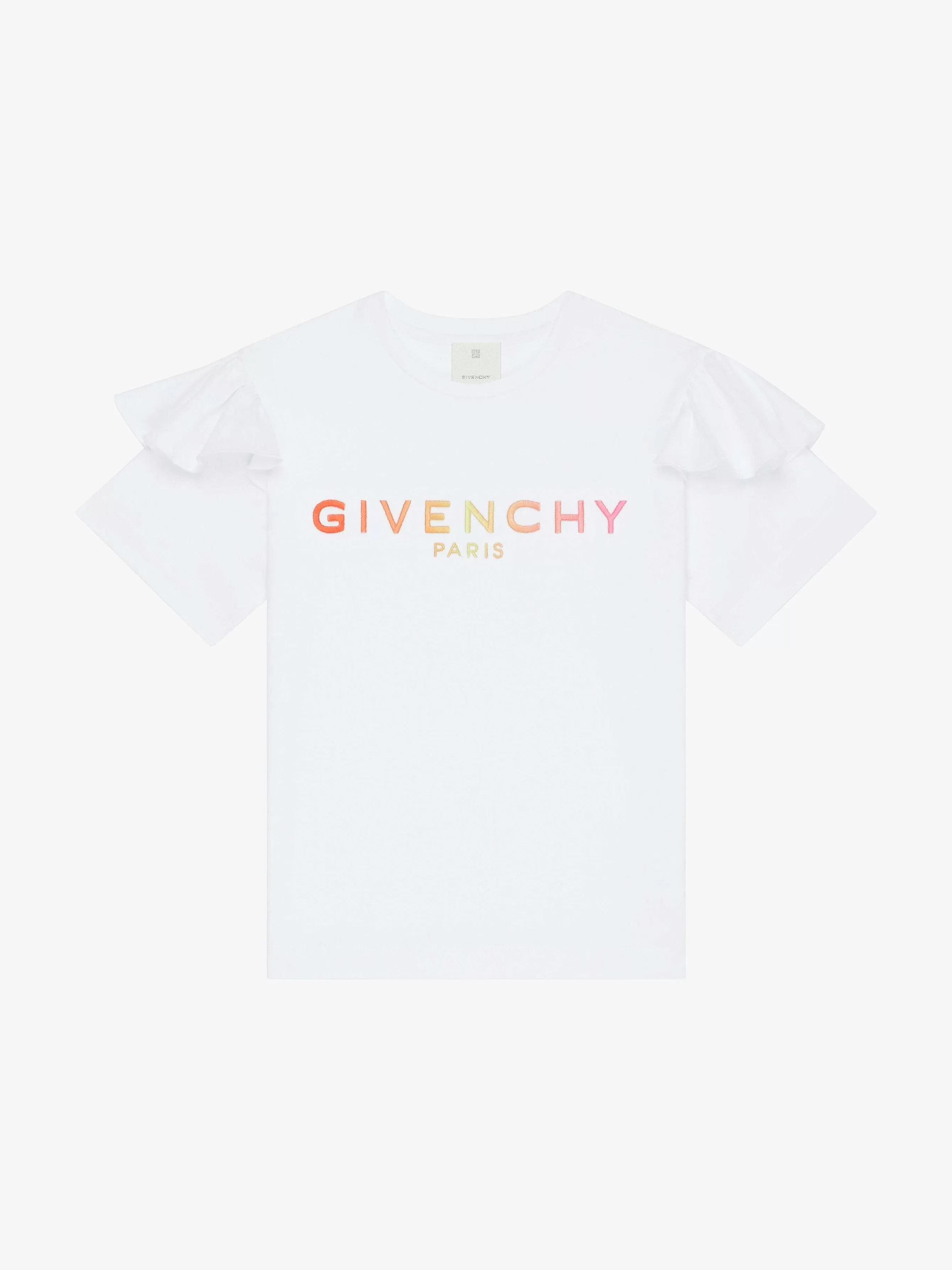 Givenchy Fille (4 À 12 Ans)>T-Shirt En Jersey Avec Volants Blanc