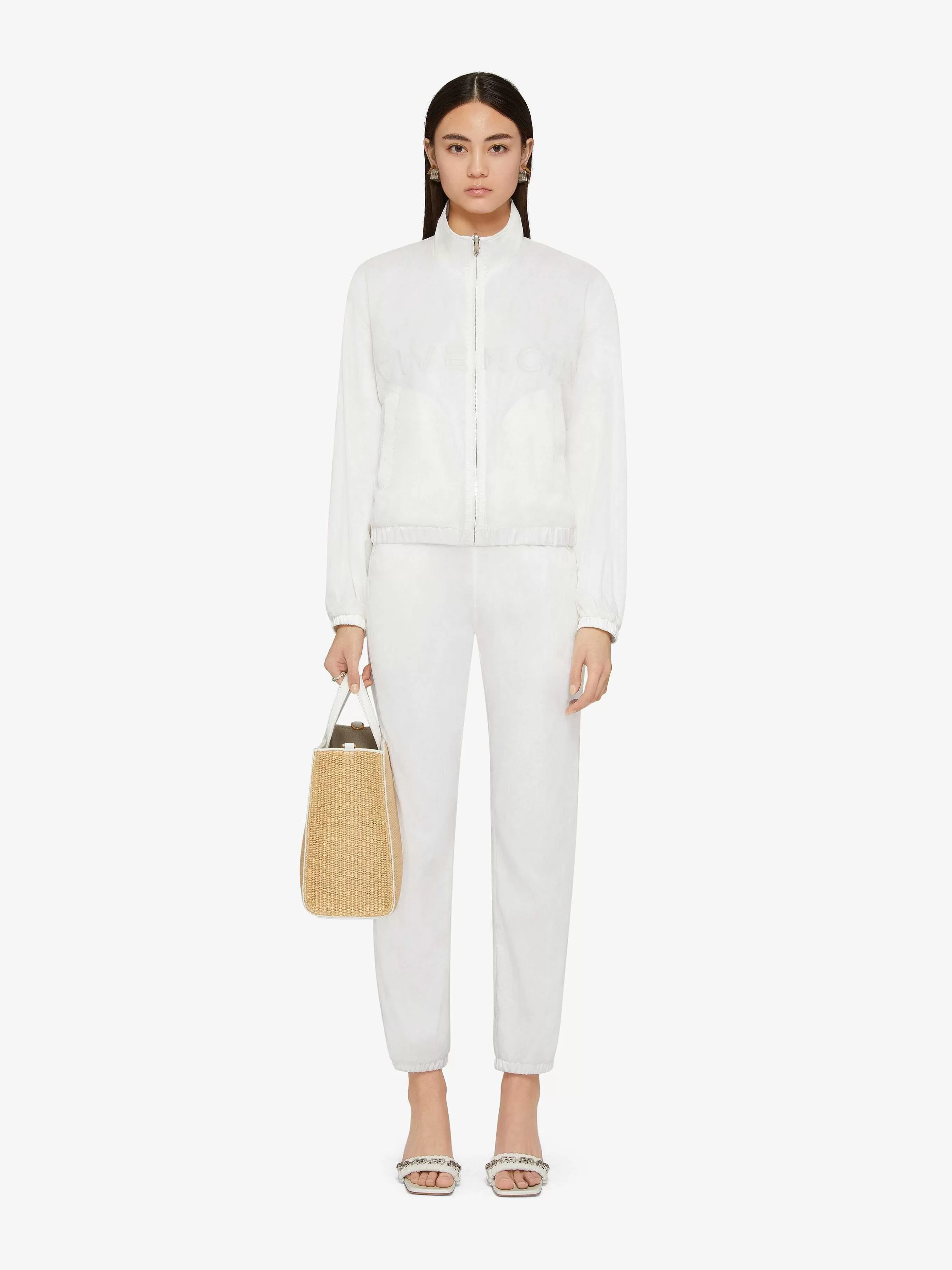 Givenchy Vetements D'Exterieur Et Blousons>Veste De Jogging Reversible En Broderie 4G Blanc