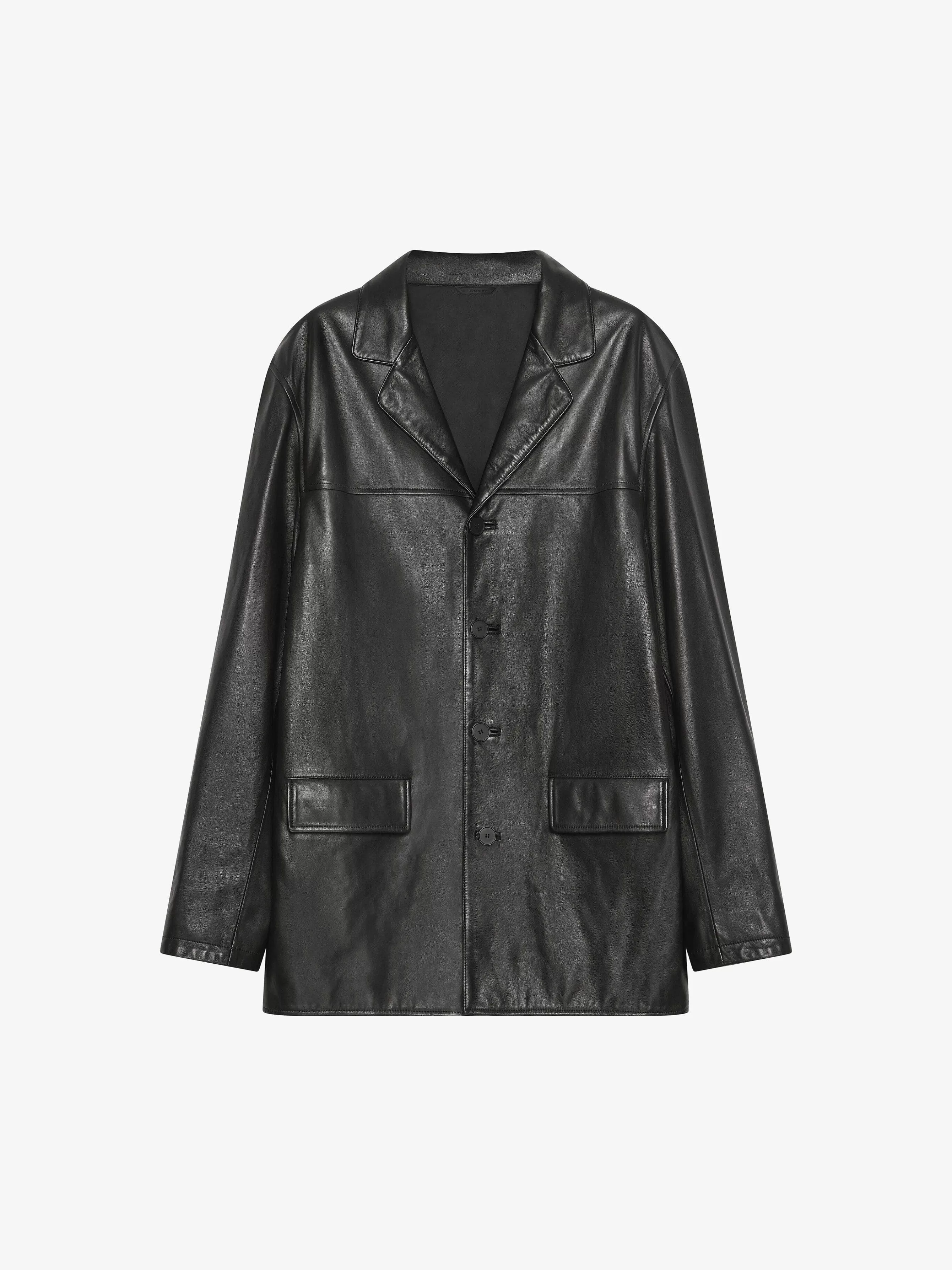 Givenchy Vestes Et Manteaux>Veste En Cuir Vieilli Noir