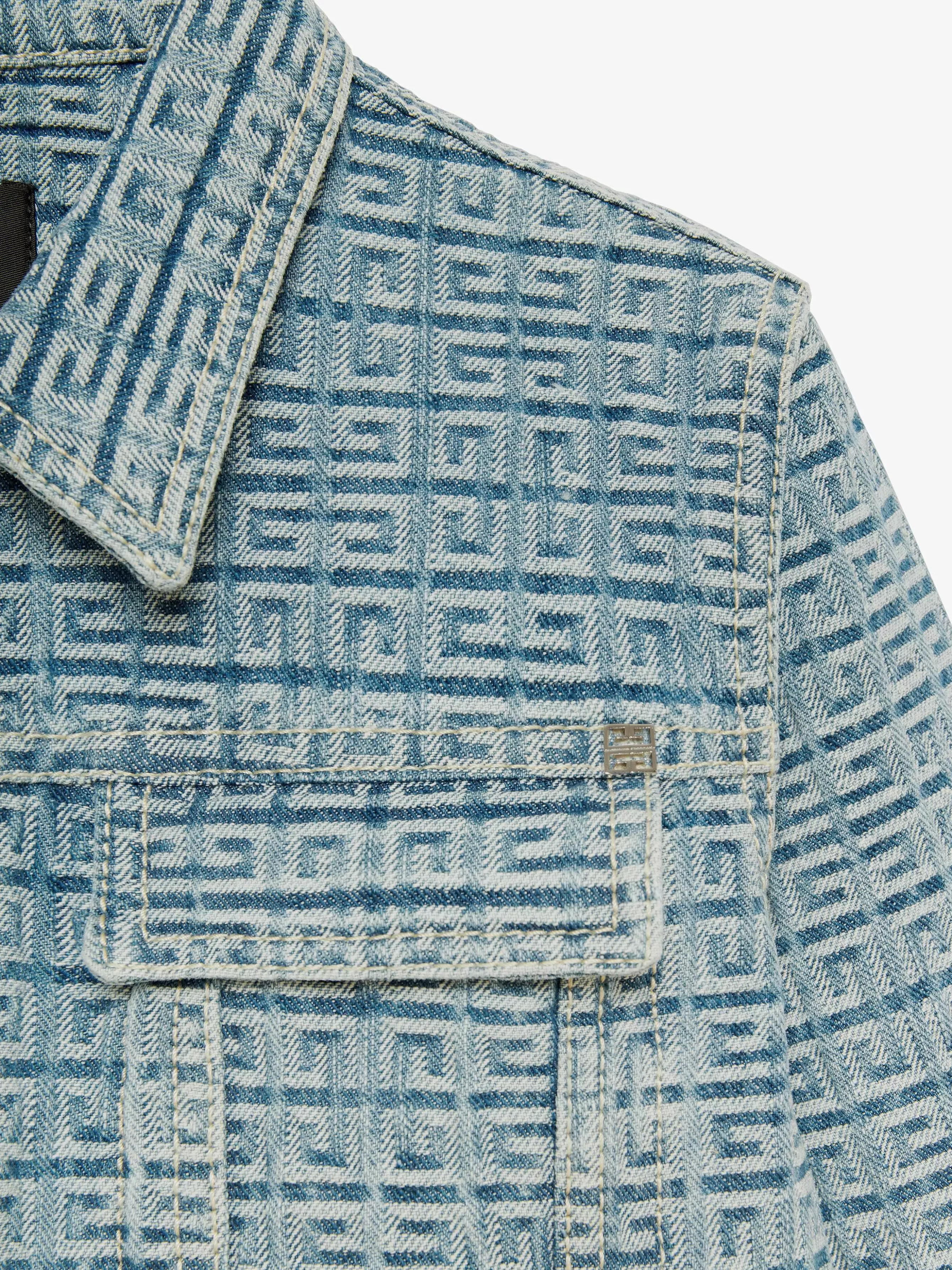 Givenchy Garçon (4 À 12 Ans)>Veste En Denim 4G Bleu Mineral