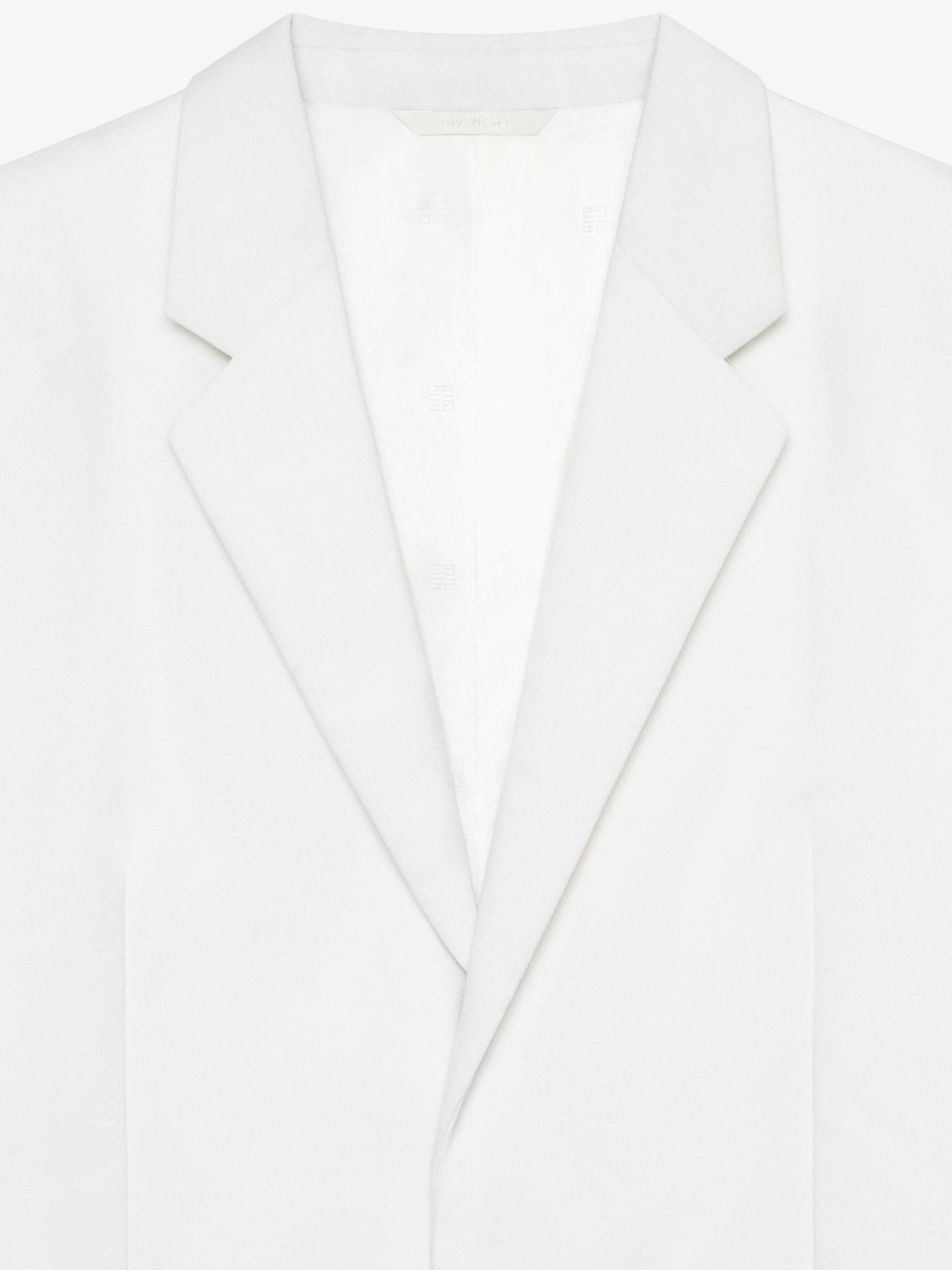 Givenchy Vestes Et Manteaux>Veste Extra Ajustee En Laine Et Mohair Blanc