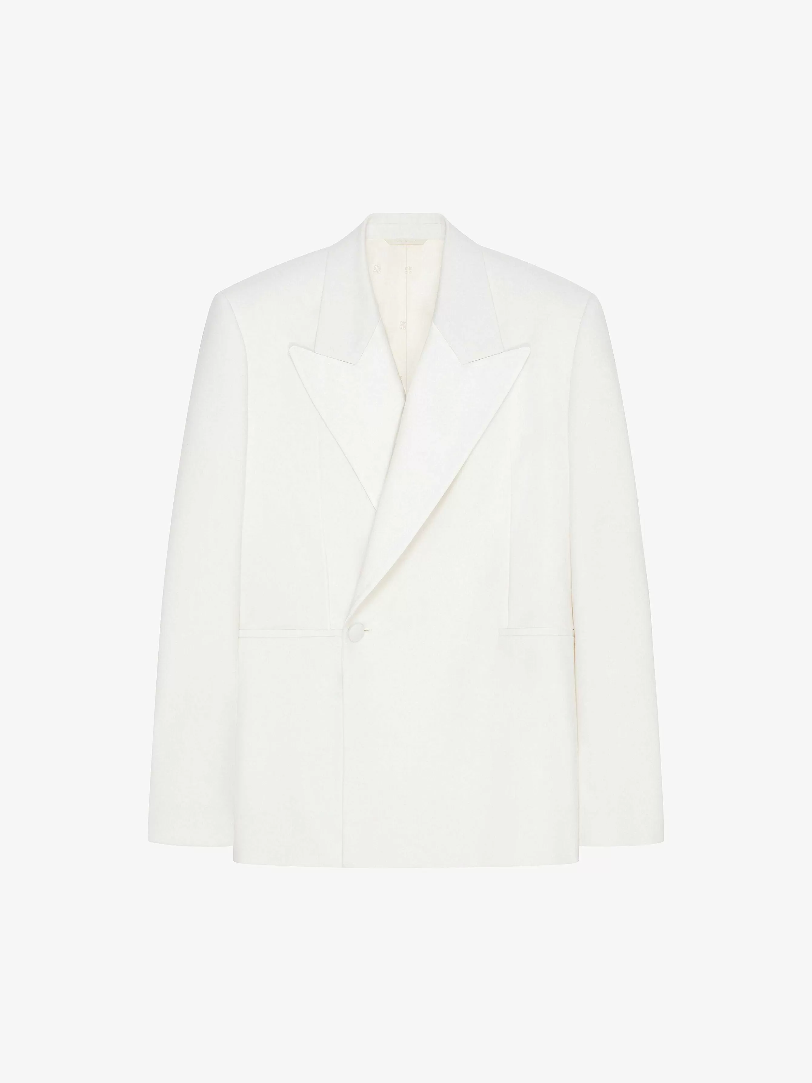 Givenchy Vestes Et Manteaux>Veste Oversize En Laine Et Mohair Blanc