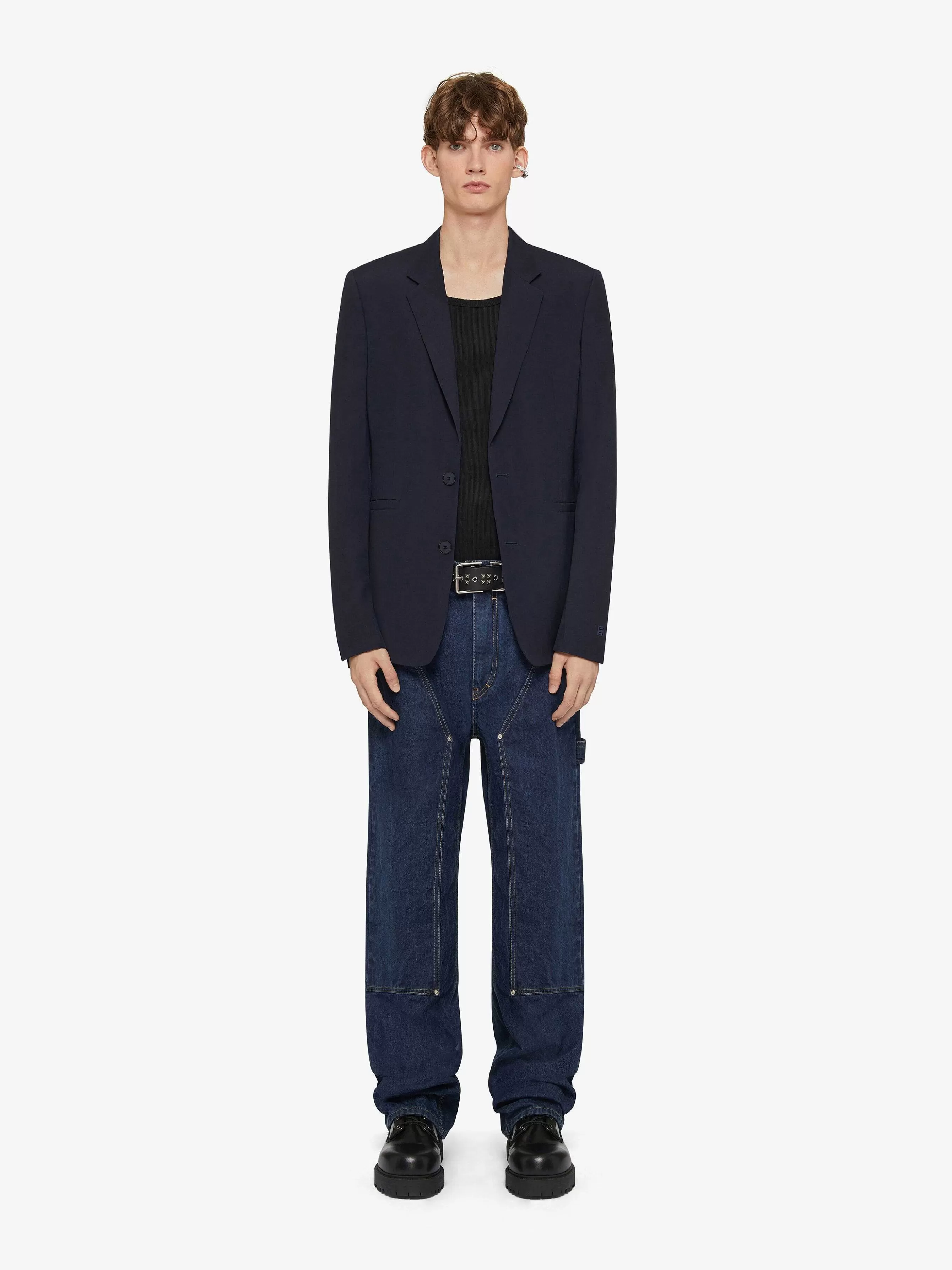 Givenchy Vestes Et Manteaux>Veste Slim Fit En Laine Marine