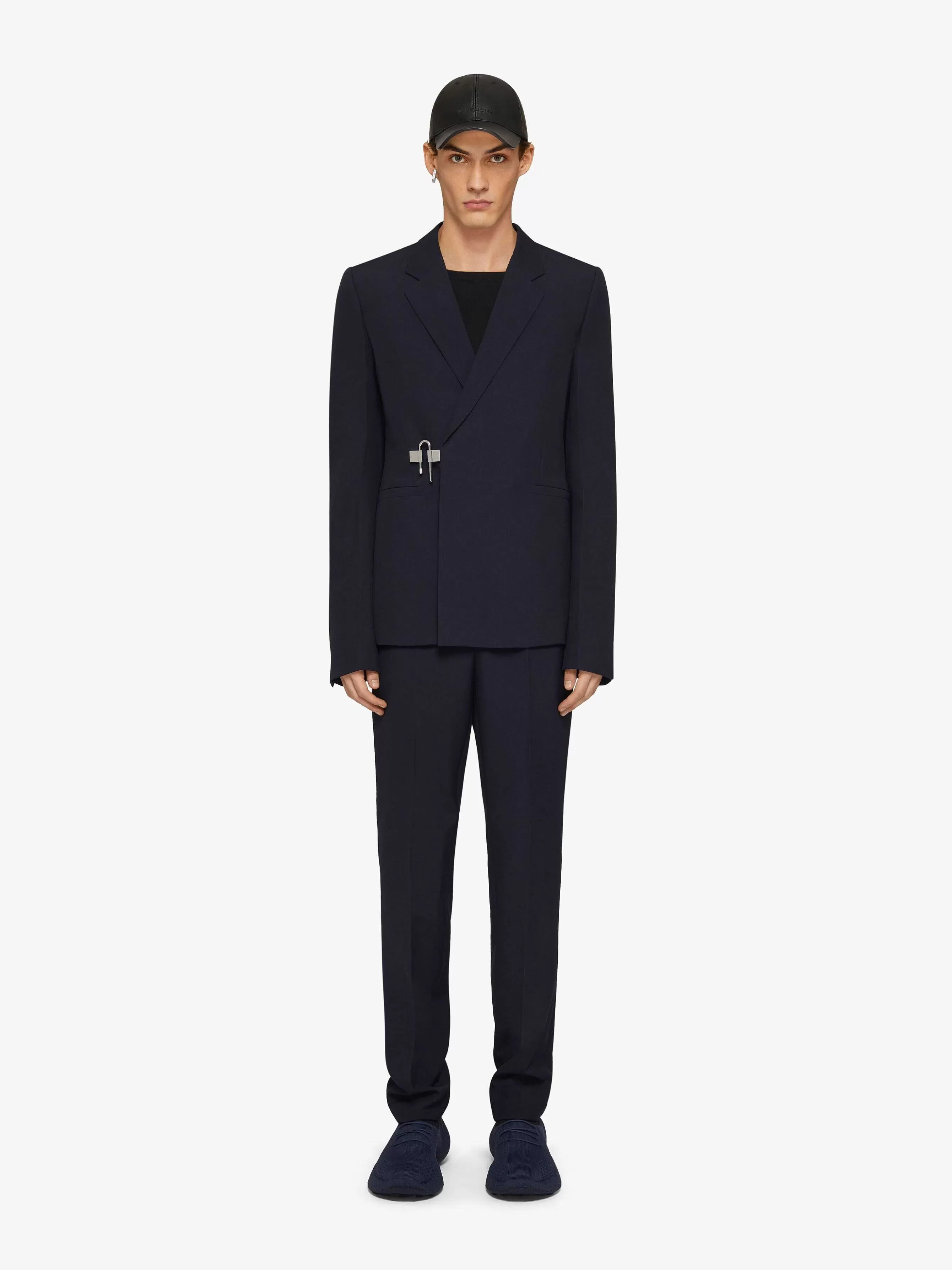 Givenchy Vestes Et Manteaux>Veste Slim Fit En Laine U-Lock Marine