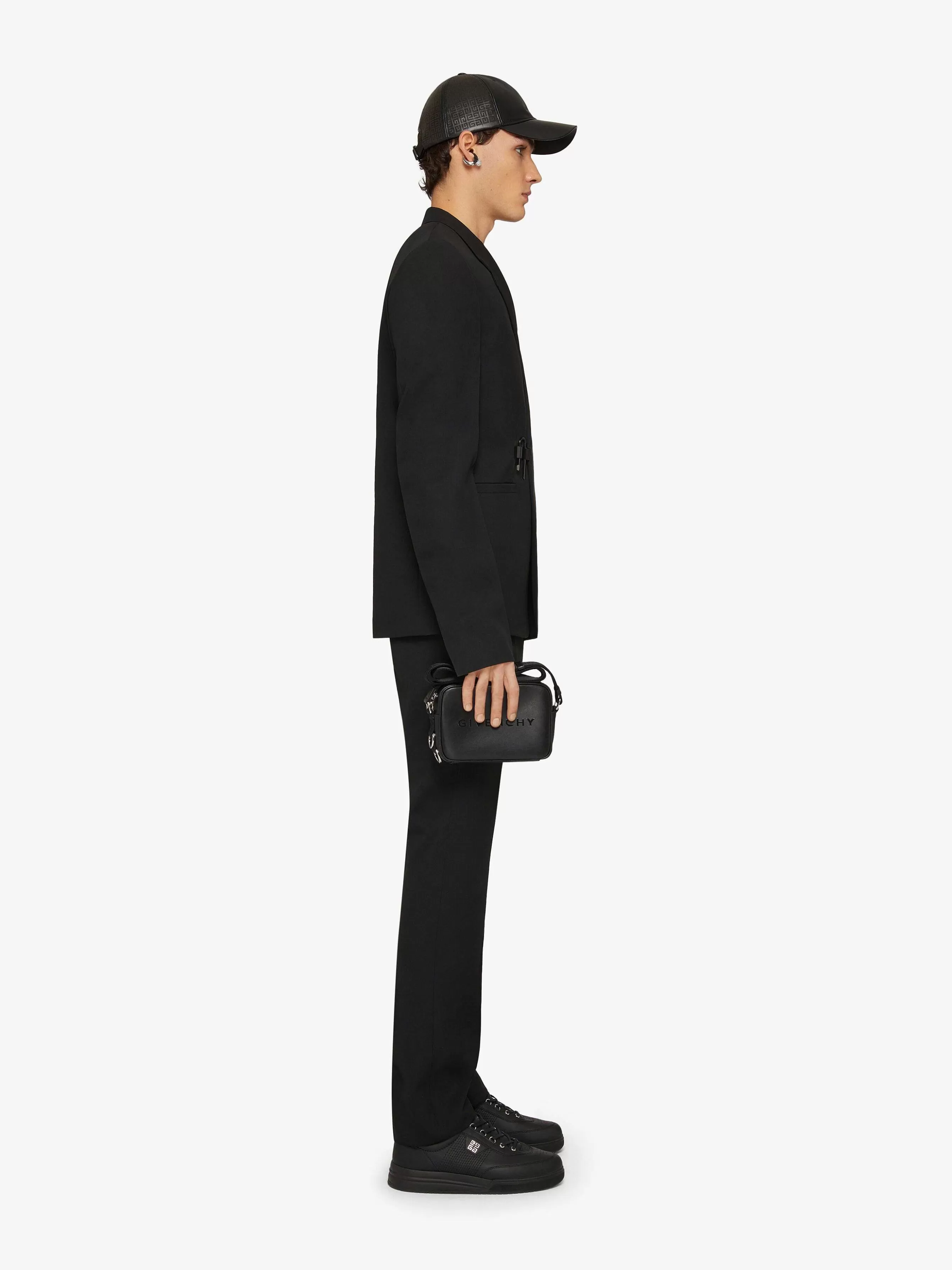 Givenchy Vestes Et Manteaux>Veste Slim Fit En Laine U-Lock Noir