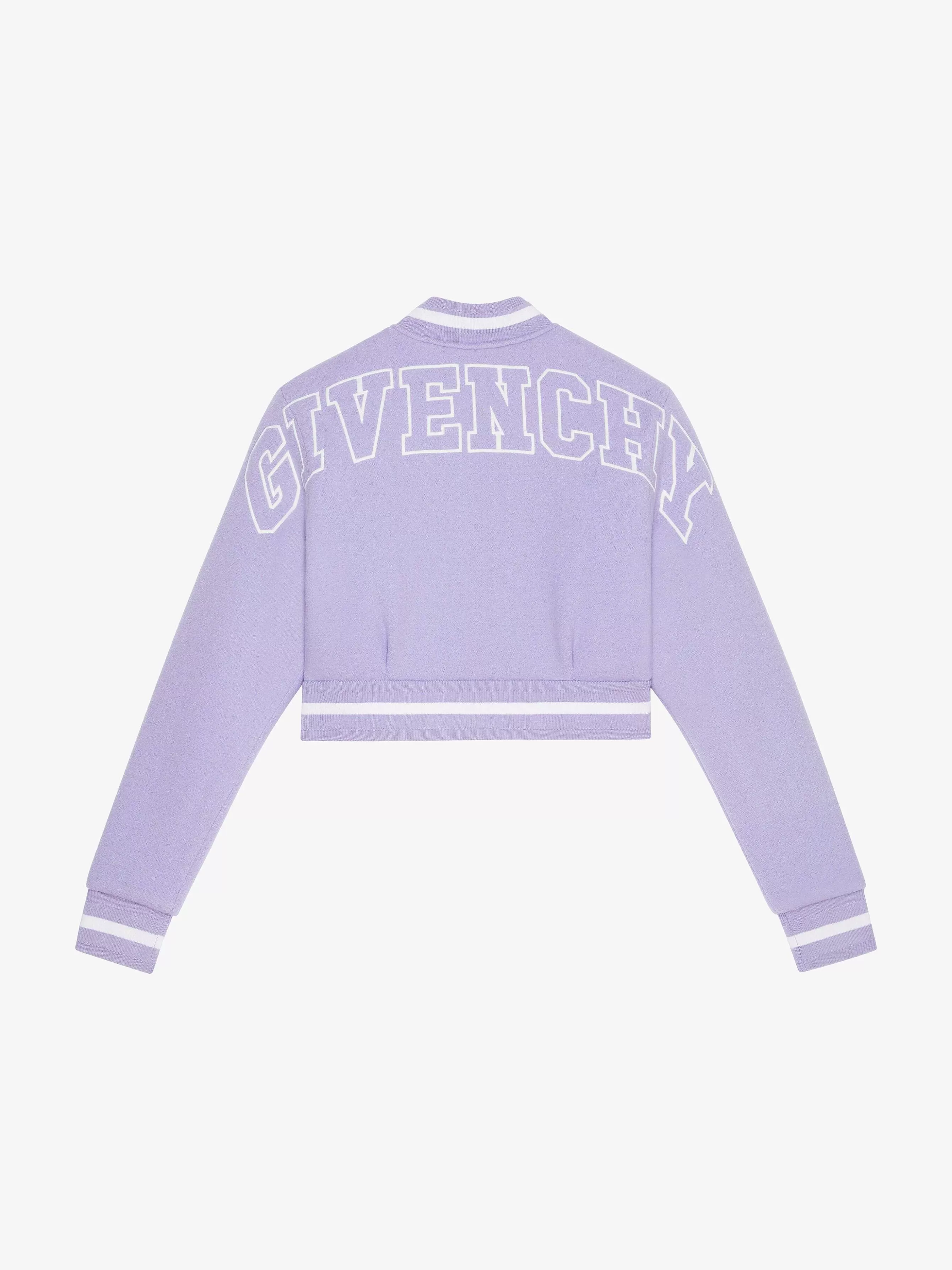 Givenchy Vetements D'Exterieur Et Blousons>Veste Universitaire Courte En Laine Lavande