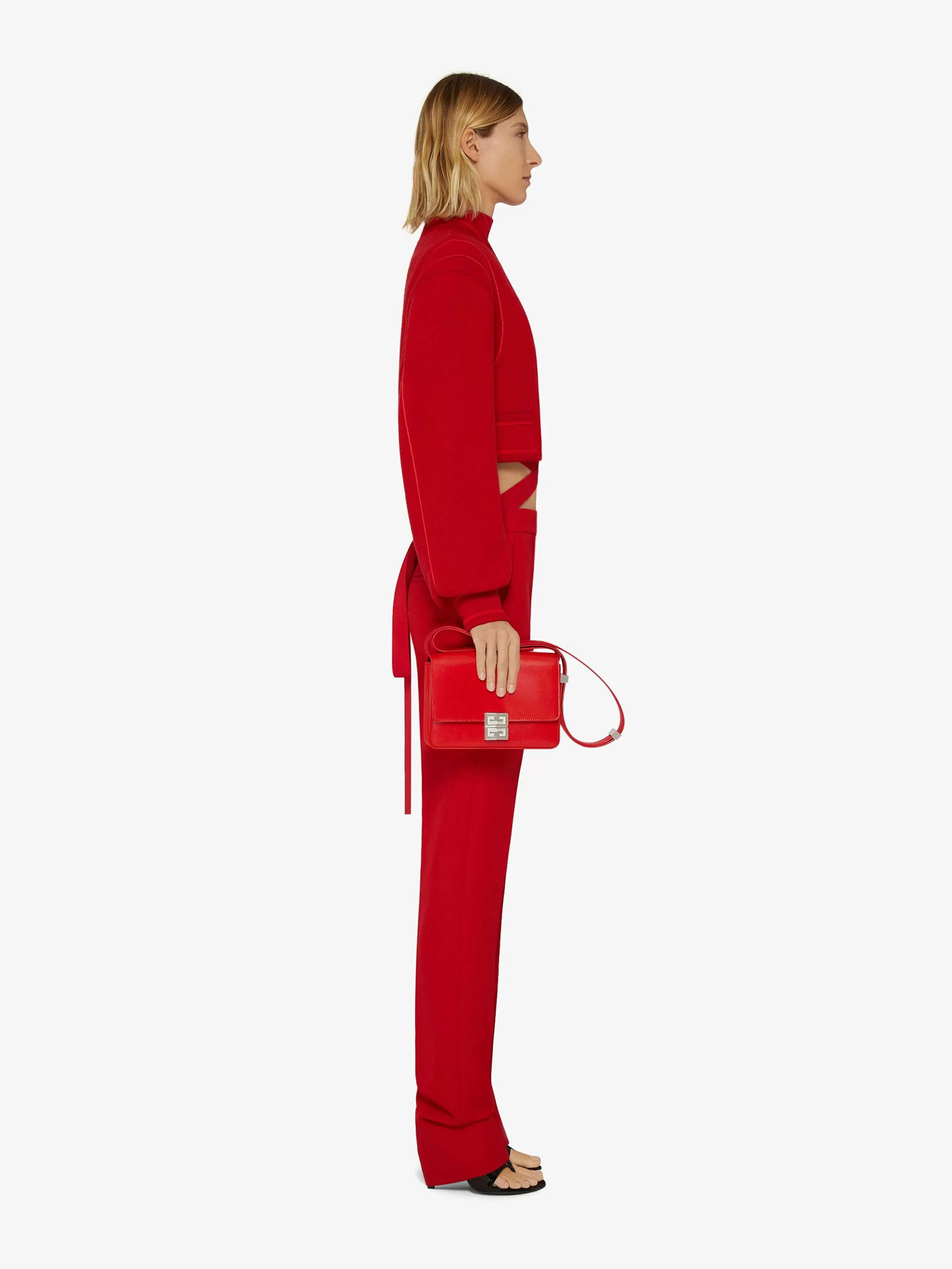 Givenchy Vetements D'Exterieur Et Blousons>Veste Varsity Courte En Laine Bouillante Rouge