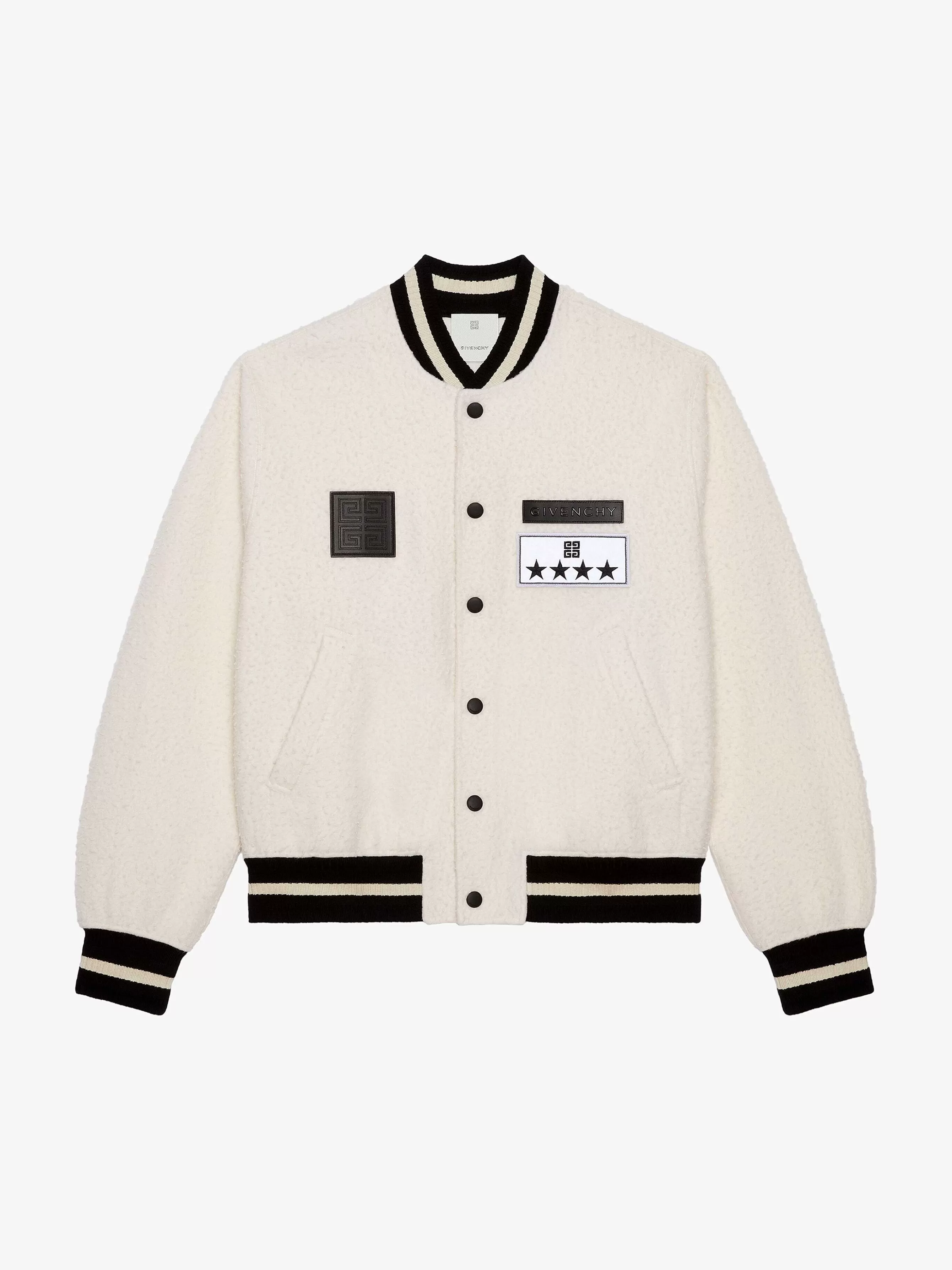 Givenchy Vetements D'Exterieur Et Blousons>Veste Varsity En Laine Blanc